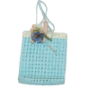 Borsa in Paglia Azzurra con Fiore – Eleganza e Stile per il Tuo Evento