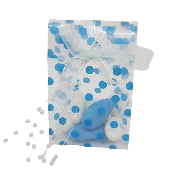 Bustina Pvc con Pois azzurri