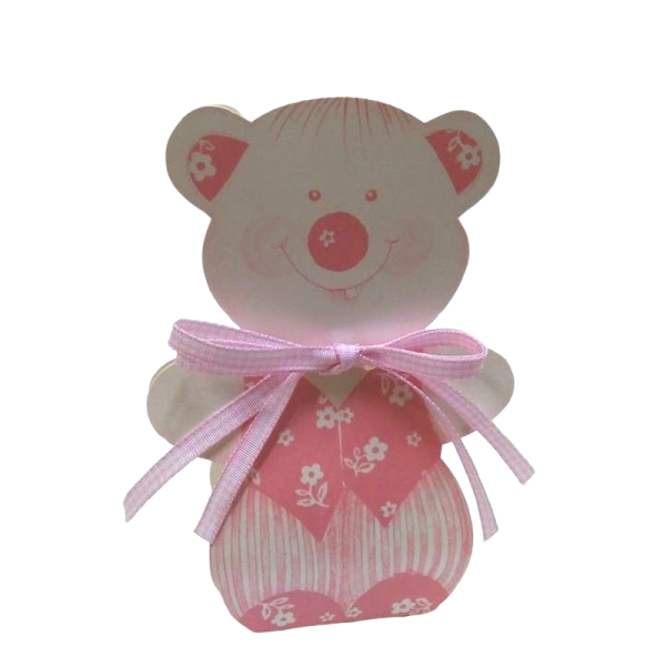 Scatolina Orso Grande Rosa