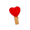 Molletta in Legno con Cuore Rosso – Minimo 24 pezzi