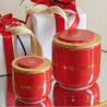Candela con barattolo rosso