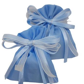 Sacchetto in raso azzurro