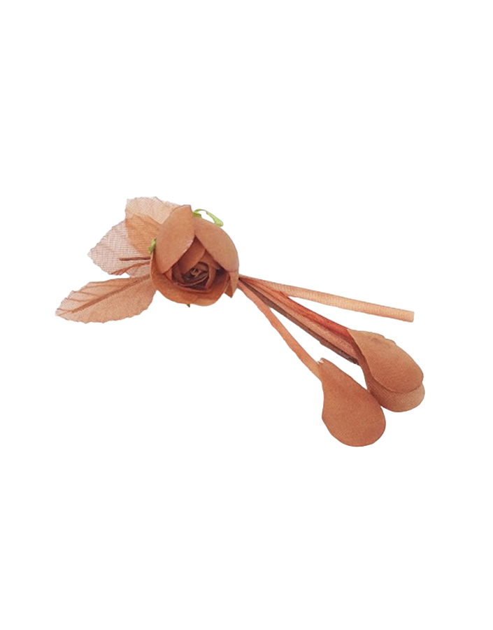 Peonia in stoffa con foglie pendenti
