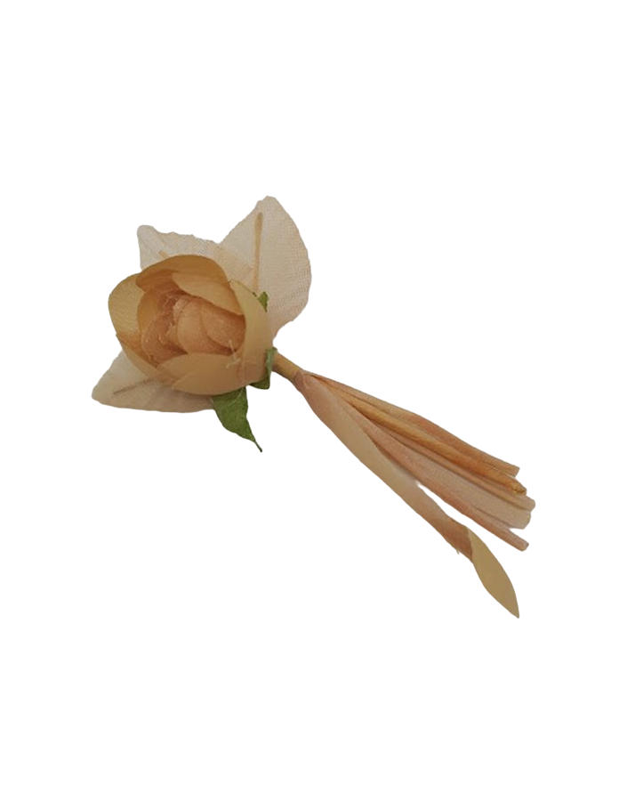Peonia in stoffa con foglie pendenti