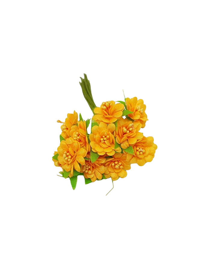 Piccoli Fiori Colorati con Pistilli in Tessuto