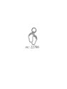 Ciondolo laminato argento Piedini 3 cm