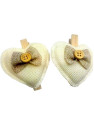 Molletta in Legno con Cuore in Stoffa